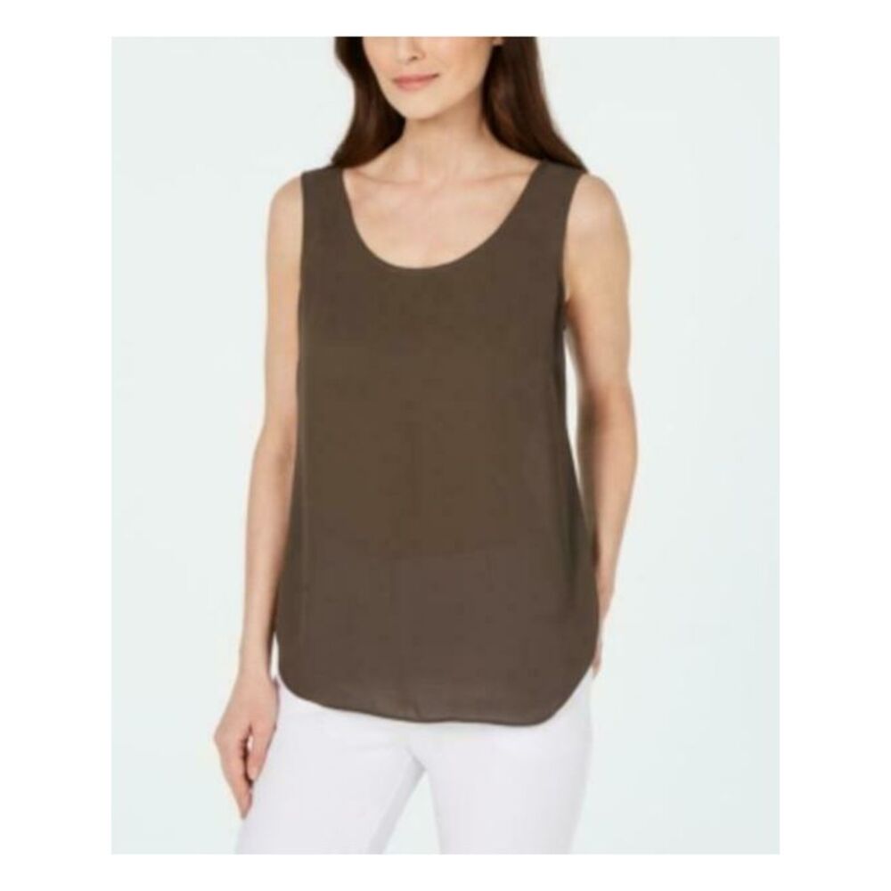 ALFANI Womens Green Sleeveless Scoop Neck Blouse Size: XS